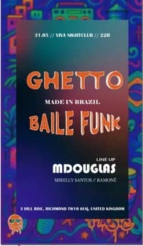 Panfleto do baile funk Ghetto Made in Brazil
